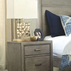 Ashley Arnett Gray Two Drawer Night Stand