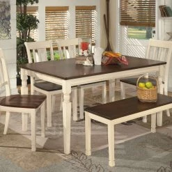 Ashley Whitesburg Table 4 Side Chairs & Bench Dining Room