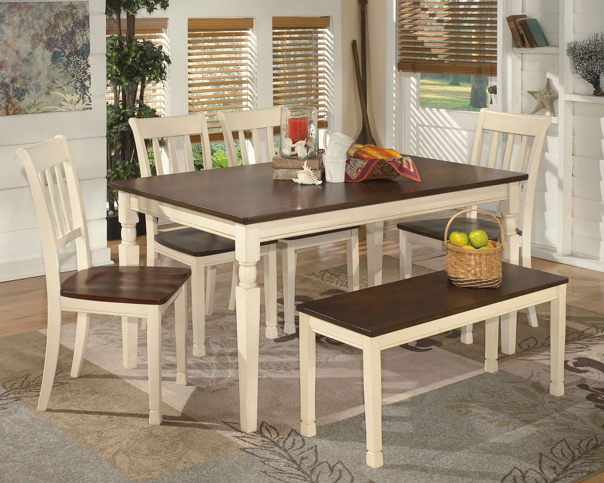 Ashley Whitesburg Table 4 Side Chairs & Bench Dining Room 1 Ashley Whitesburg Table 4 Side Chairs & Bench Dining Room