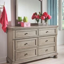 Ashley Dressers Lettner Dresser And Mirror - Light - Gray