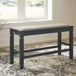 Ashley Tyler Creek - Antique Black - DBL Counter Upholstered Bench (1/CN)