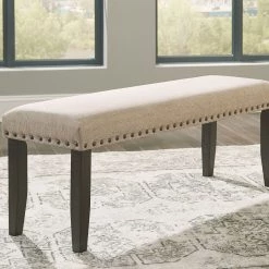 Ashley Rokane - Light Brown - Large Upholstered Dining Room Bench
