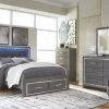 Ashley Lodanna Queen Storage Bed W/Dresser And Mirror