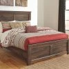 Ashley Quinden Queen Panel Bed - Dark - Brown