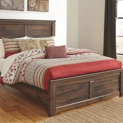Ashley Quinden Queen Panel Bed - Dark - Brown