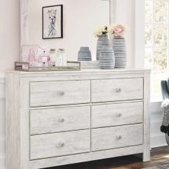 Ashley Paxberry Dresser And Mirror - Whitewash
