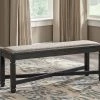 Ashley Tyler Creek - Black/Grayish Brown - Upholstered Bench Benches