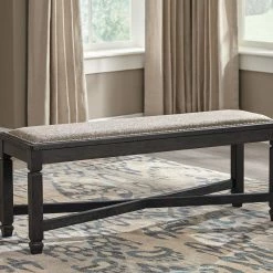 Ashley Tyler Creek - Black/Grayish Brown - Upholstered Bench Benches