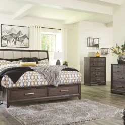 Ashley Brueban Queen Storage Bed W/ Dresser & Mirror Bedroom