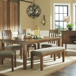 Ashley Flaybern Brown Table & 4 Side Chairs+ Bench