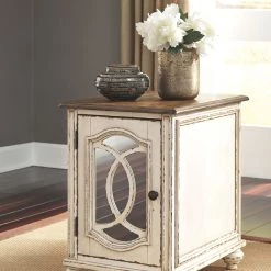 Ashley Living Room Realyn - White/Brown - Chair Side End Table