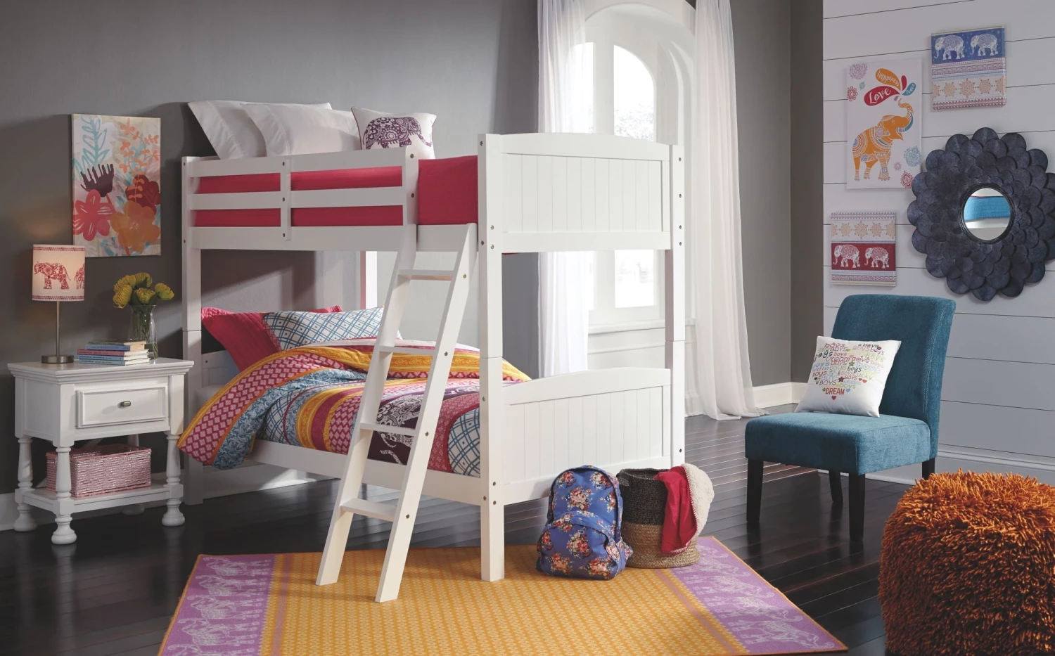 Ashley Kaslyn Twin/Twin Bunk Bed - White Beds 1 Ashley Kaslyn Twin/Twin Bunk Bed - White Beds