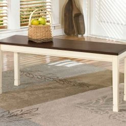 Ashley Whitesburg - Brown/Cottage White - Large Dining Room Bench