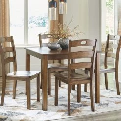 Ashley Hazelteen - Medium Brown - Square DRM Table Set (5/CN)