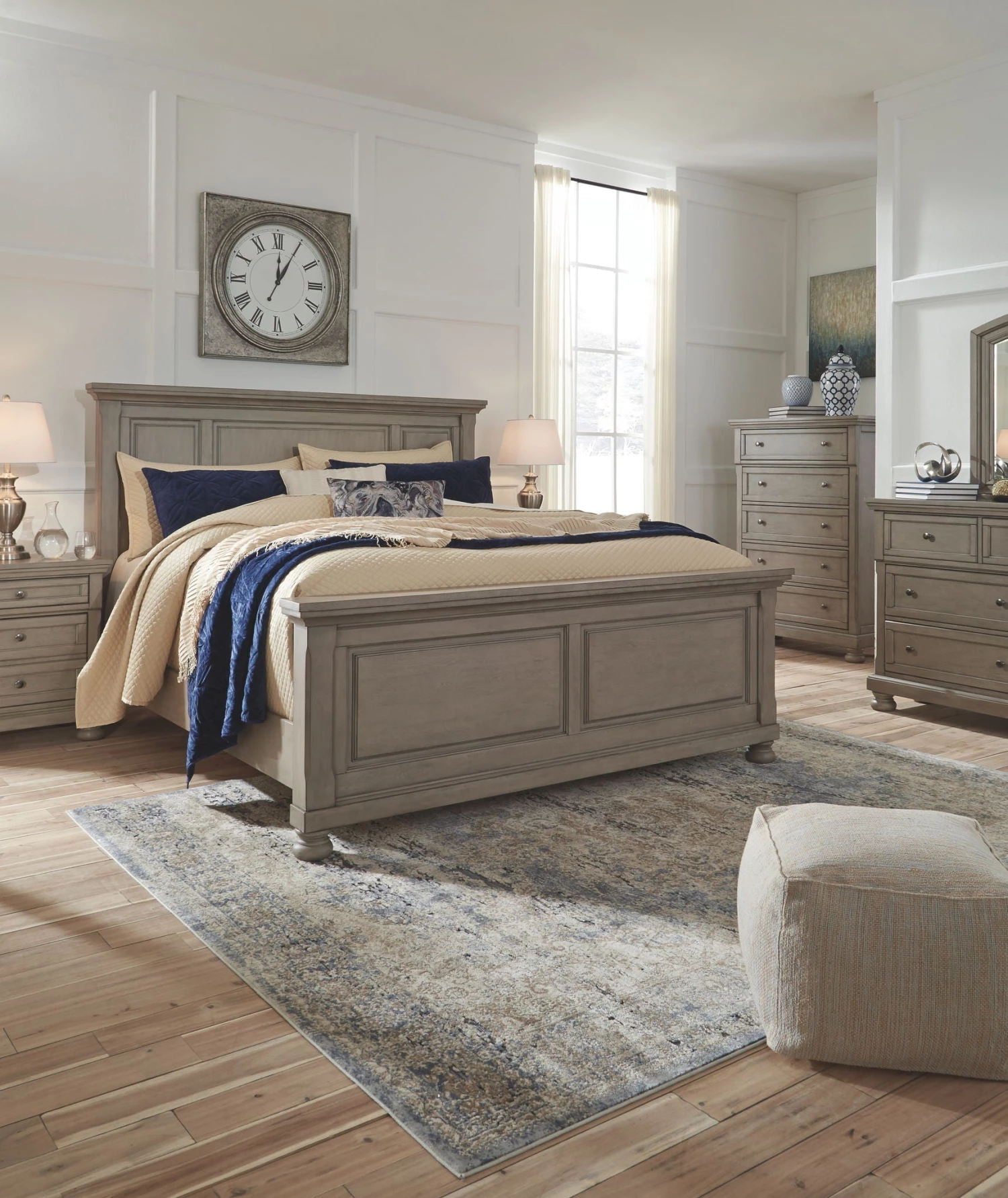Ashley Bedroom Lettner Queen Panel Bed W/ Dresser Mirror & Nightstand 1 Ashley Bedroom Lettner Queen Panel Bed W/ Dresser Mirror & Nightstand