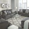 Ashley Living Room Baceno Carbon Sofa Loveseat & Chair And A Half
