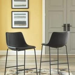 Ashley Centiar Black Tall Upholstered Barstool