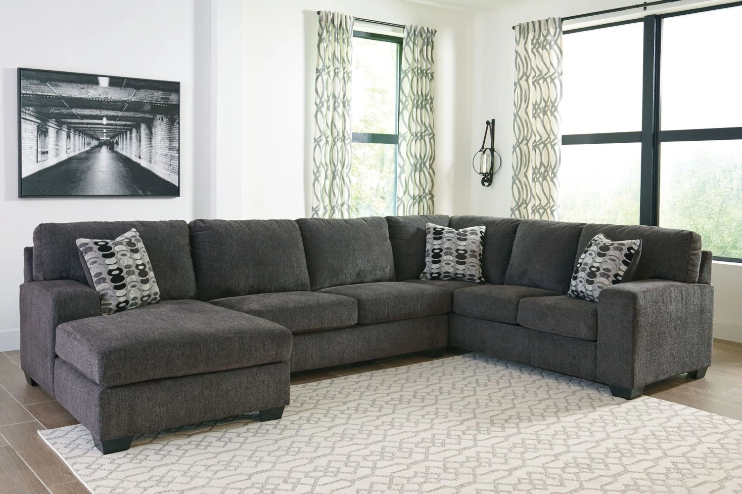 Ashley Living Room Ballinasloe Smoke LAF Corner Chaise, Armless Loveseat & RAF Sofa Sectional 1 Ashley Living Room Ballinasloe Smoke LAF Corner Chaise, Armless Loveseat & RAF Sofa Sectional