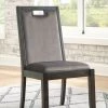 Ashley Dining Room Hyndell - Gray/Dark Brown - Dining Upholstered Side Chair