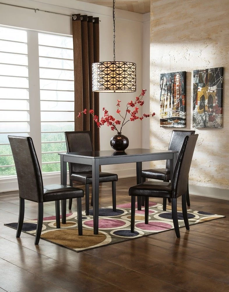 Ashley Kimonte Table & 4 Side Brown Chairs 1 Ashley Kimonte Table & 4 Side Brown Chairs