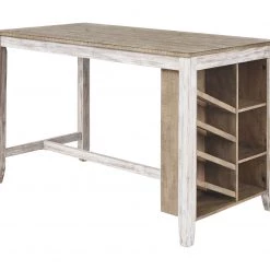 Ashley Skempton - White/Light Brown - RECT Counter Table W/Storage