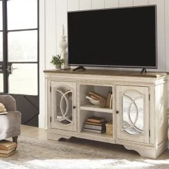 Ashley Realyn Chipped White Large TV Stand TV Stands