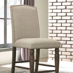 Ashley Lettner - Gray/Brown - Upholstered Barstool Dining Room