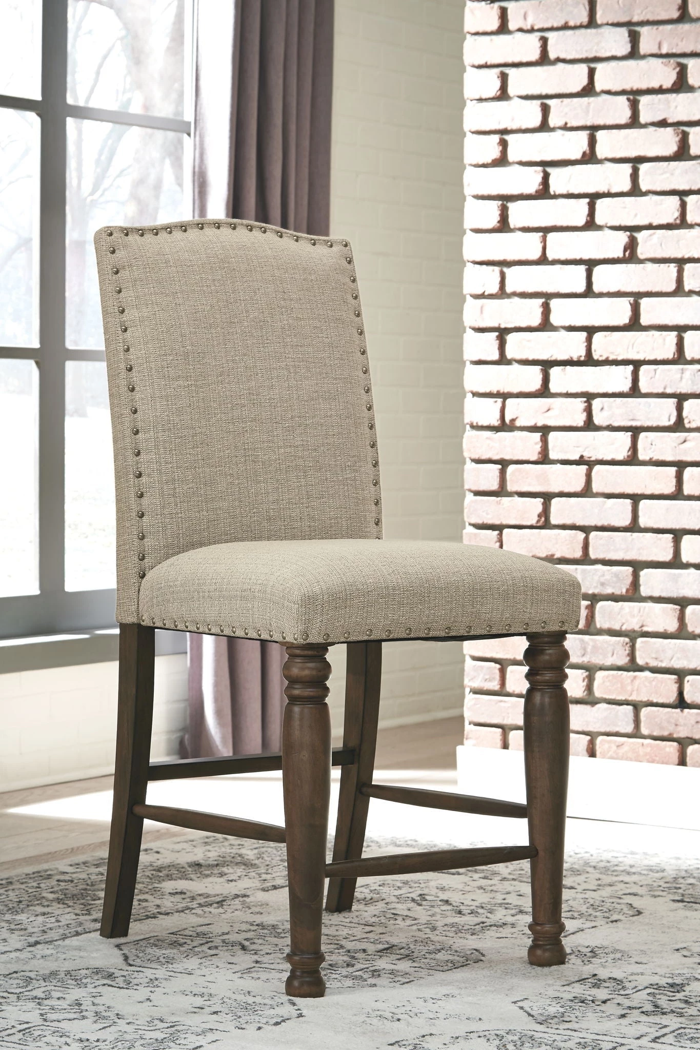 Ashley Lettner - Gray/Brown - Upholstered Barstool Dining Room 1 Ashley Lettner - Gray/Brown - Upholstered Barstool Dining Room
