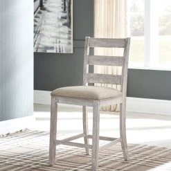 Ashley Skempton - White/Light Brown - Upholstered Barstool Dining Room
