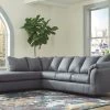 Ashley Living Room Darcy Steel LAF Corner Chaise & RAF Sofa Sectional