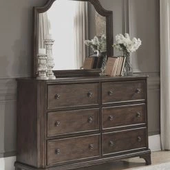 Ashley Adinton Dresser And Mirror - Reddish - Brown Dressers
