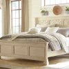 Ashley Bolanburg King Panel Bed - Antique - White Beds