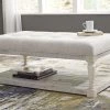 Ashley Shawnalore White Wash Ottoman Cocktail Table & 2 End Table Tables