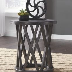 Ashley Sharzane - Grayish Brown - Round End Table Living Room