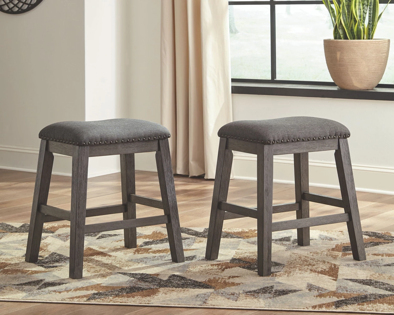 Ashley Dining Room Caitbrook - Gray - Upholstered Stool 1 Ashley Dining Room Caitbrook - Gray - Upholstered Stool