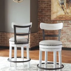Ashley Valebeck - White - Upholstered Swivel Barstool Dining Room