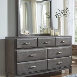 Ashley Caitbrook Dresser And Mirror - Gray Dressers