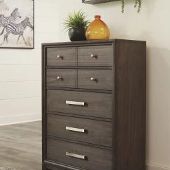 Ashley Bedroom Brueban - Gray - Five Drawer Chest