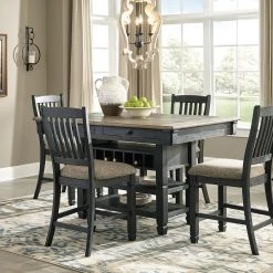 Ashley Tyler Creek Table & 4 Bar Stools Dining Room