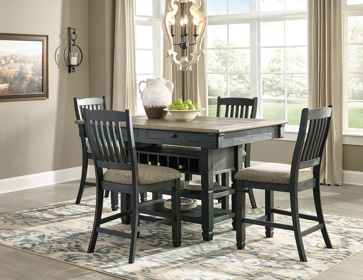 Ashley Tyler Creek Table & 4 Bar Stools Dining Room 1 Ashley Tyler Creek Table & 4 Bar Stools Dining Room