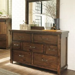 Ashley Lakeleigh Dresser And Mirror - Brown