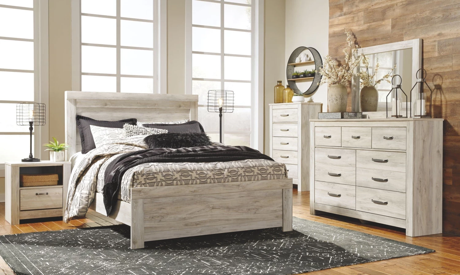 Ashley Bellaby Whitewash Queen Bed W/ Dresser & Mirror Bedroom 1 Ashley Bellaby Whitewash Queen Bed W/ Dresser & Mirror Bedroom