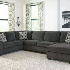 Ashley Ballinasloe 3-Piece Raf Chaise Sectional - Smoke