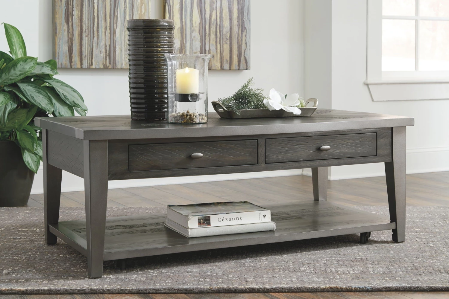 Ashley Living Room Branbury - Grayish Brown - Rectangular Cocktail Table 1 Ashley Living Room Branbury - Grayish Brown - Rectangular Cocktail Table