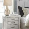 Ashley Brashland - White - Three Drawer Night Stand Bedroom