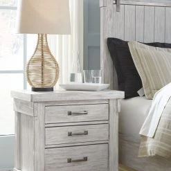 Ashley Brashland - White - Three Drawer Night Stand Bedroom
