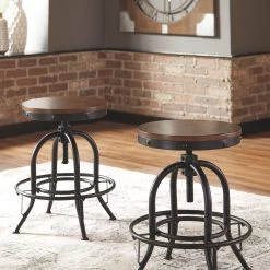 Ashley Valebeck - Brown/Black - Swivel Barstool Dining Room