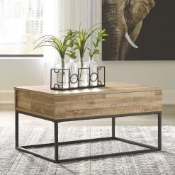 Ashley Living Room Gerdanet - Natural - Lift Top Cocktail Table