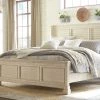 Ashley Bolanburg King Louvered Bed - Antique - White