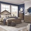 Ashley Charmond Brown Queen Bed W/Dresser, Mirror And Nightstand
